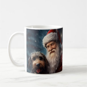 Airedale mit Santa Claus Festives Weihnachten  Kaffeetasse
