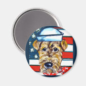 Airedale Navy Magnet (Vorderseite/Rückseite)