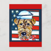 Airedale Navy Postkarte (Vorderseite)
