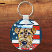 Airedale Navy Schlüsselanhänger (Vorderseite)