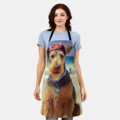 Airedale on Beach, Sommergeschenk für Hundefreunde Schürze (Getragen)