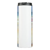 Airedale on Beach, Sommergeschenk für Hundefreunde Thermosbecher (Rückseite)