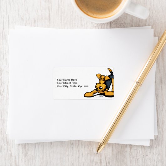 Airedale on Play Adressaufkleber (Insitu)