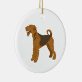Airedale Personalisiert Hund Weihnachtsdekoration Keramik Ornament (Rechts)
