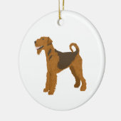 Airedale Personalisiert Hund Weihnachtsdekoration Keramik Ornament (Links)