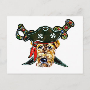 Airedale-Pirat Postkarte