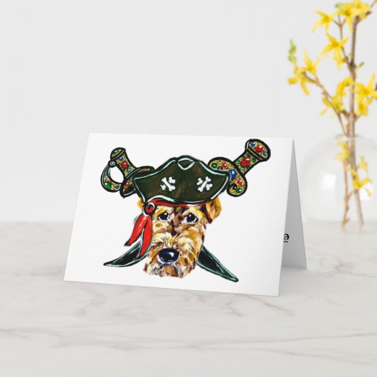 Airedale Pirate Karte (Gelbe Blume)