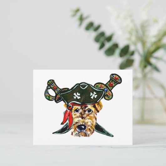 Airedale Postkarte (Stehend Vorderseite)