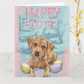 Airedale Puppy Happy Oaster Karte (Gelbe Blume)