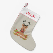 Airedale-Ren-frohe Weihnacht-Haustier Kleiner Weihnachtsstrumpf (Vorderansicht (hängend))