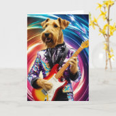 Airedale Rock Star Card Karte (Gelbe Blume)