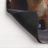 Airedale Schneebedeckte Schlittenfahrt Weihnachtsd Mousepad (Ecke)