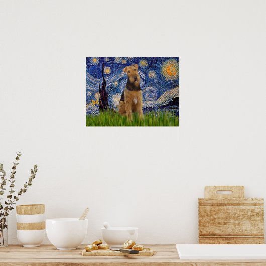 Airedale Terrier (#1) - Starry Night Poster (Küche)