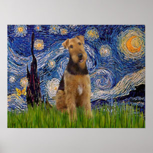 Airedale Terrier (#1) - Starry Night Poster