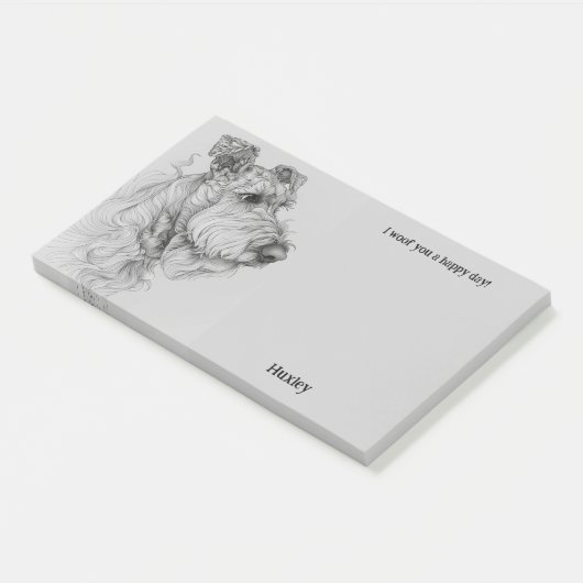 Airedale Terrier Abstrakt Art Dog Name Post-it Klebezettel (angewinkelt)