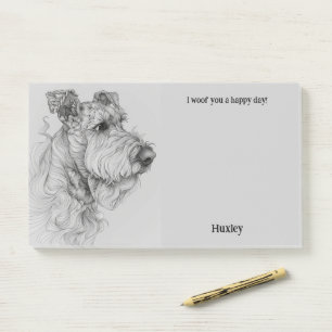 Airedale Terrier Abstrakt Art Dog Name Post-it Klebezettel