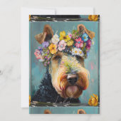 Airedale Terrier Abstrakte Blumenbemalung Feiertagskarte (Vorderseite)