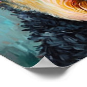 Airedale Terrier Abstrakte Blumenbemalung Poster (Ecke)