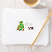 Airedale Terrier and Christmas Tree Rücksendeadres Adressaufkleber (Insitu)