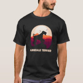 Airedale Terrier and Moon Halloween T-Shirt (Vorderseite)