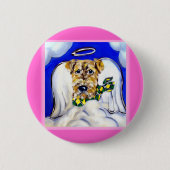 Airedale Terrier Angel Button (Vorderseite)