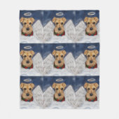 Airedale Terrier Angel Fleecedecke (Vorderseite)