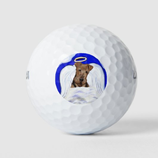 Airedale Terrier Angel Golfball (Vorderseite)
