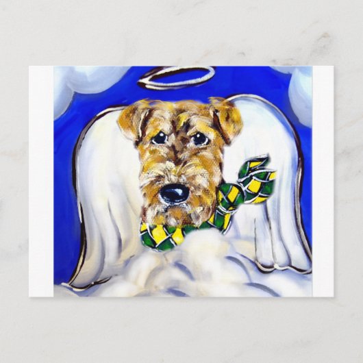Airedale Terrier Angel Postkarte (Vorderseite)