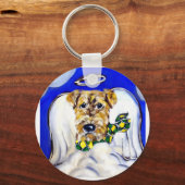 Airedale Terrier Angel Schlüsselanhänger (Vorderseite)