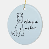 Airedale Terrier Anpassbarer Hundespeicher Keramikornament (Links)