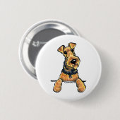Airedale Terrier Art Button (Vorne & Hinten)