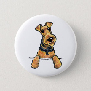 Airedale Terrier Art Button