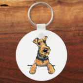 Airedale Terrier Art Schlüsselanhänger (Vorderseite)