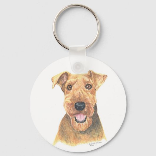Airedale Terrier Art Schlüsselanhänger (Vorderseite)
