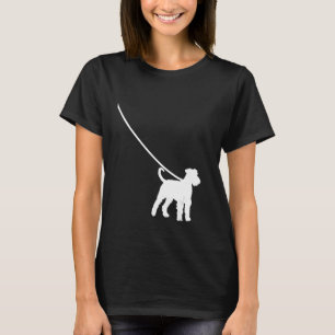 Airedale Terrier auf einem Leash Hund Mama Vater H T-Shirt