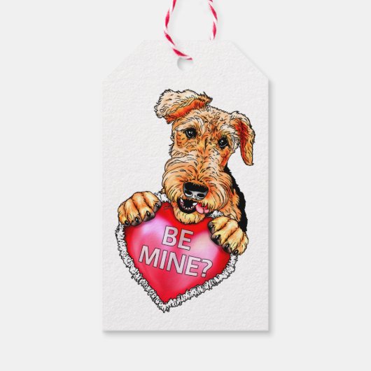 Airedale Terrier Be Mine Geschenkanhänger (Rückseite)