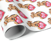 Airedale Terrier Be Mine Geschenkpapier (Rolleneckpunkt)