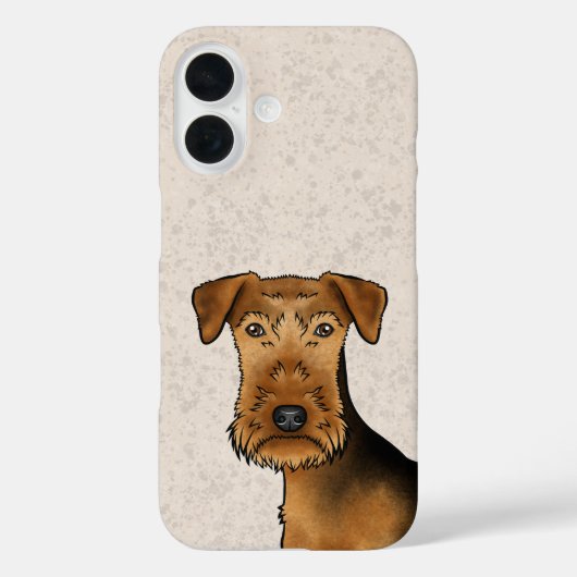 Airedale Terrier Bingley Terrier Dog Kopf auf Beig Case-Mate iPhone Hülle (Rückseite)