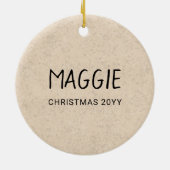 Airedale Terrier Bingley Terrier Dog Kopf und Name Keramik Ornament (Hinten)