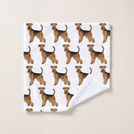 Airedale Terrier Bingley Terrier Niedliches Dog Pa Badhandtuch Set (Waschlappen)