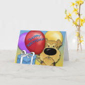 Airedale Terrier Birthday Card Karte (Gelbe Blume)