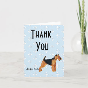 Airedale Terrier ~ Blau mit weißen Diamanten Dankeskarte