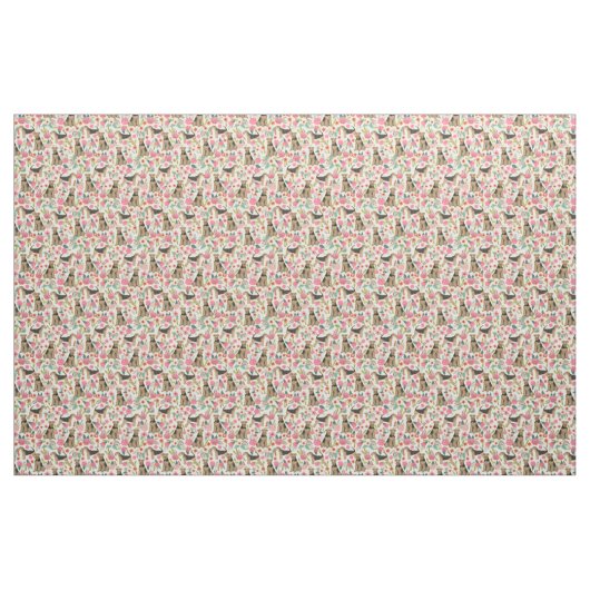 Airedale Terrier Blumengewebe Stoff (Fat Quarter (45,7 x 55,9 cm))