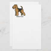 airedale Terrier Briefpapier (Vorne/Hinten)