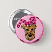 AIREDALE TERRIER BUTTON (Vorne & Hinten)