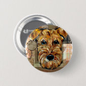 AIREDALE TERRIER BUTTON (Vorne & Hinten)