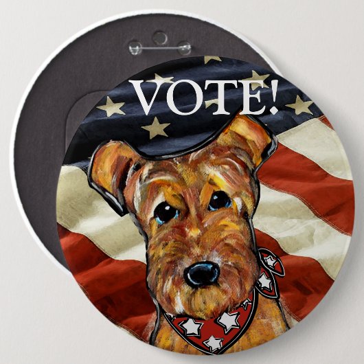 AIREDALE TERRIER BUTTON (Vorne & Hinten)