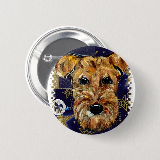 AIREDALE TERRIER BUTTON (Vorne & Hinten)