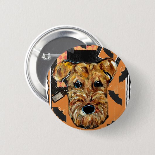 AIREDALE TERRIER BUTTON (Vorne & Hinten)