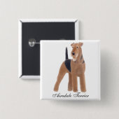 Airedale-Terrier-Button Button (Vorne & Hinten)